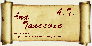 Ana Tančević vizit kartica